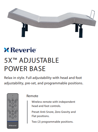 Reverie 9T Wireless Adjustable Base with Bluetooth - Best Adjustable Base Foundation