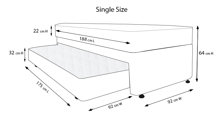 Sealy Singles Quattro Trundle Bed