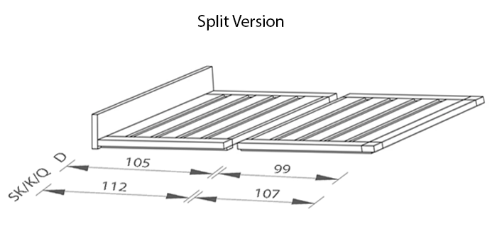 Custom Made Bed Frame - Split Option