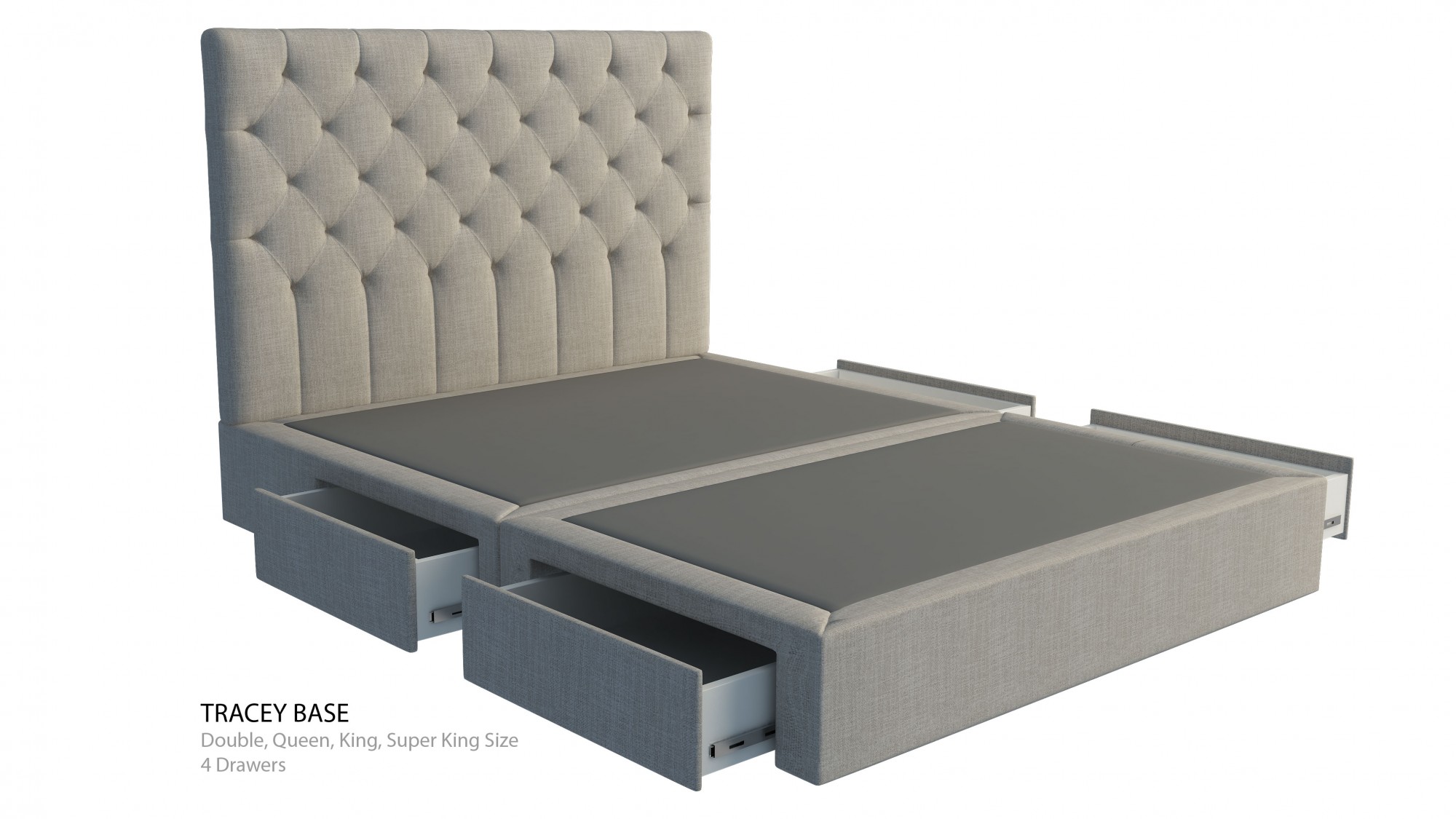 Vienna Custom Upholstered Square Bed Frame With Choice Of Storage Base