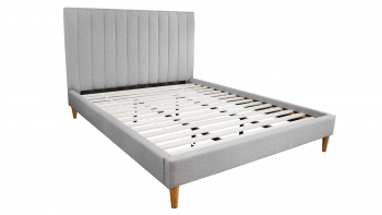 Marlo Upholstered Bed Frame with Wooden Legs Select Size Queen