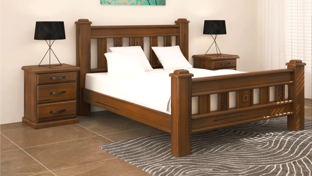 Jamaica Solid Pine Timber Bed Frame Select Size Queen 