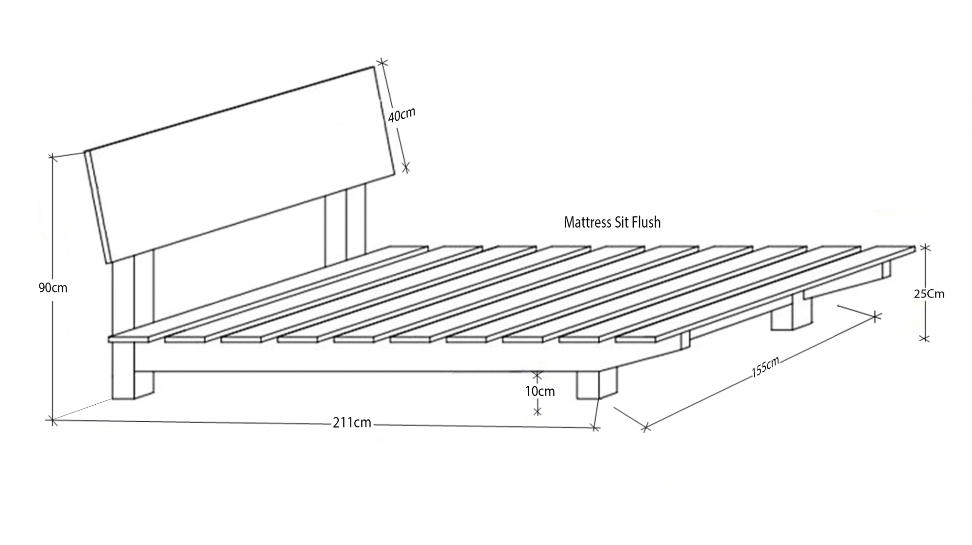 European Custom Timber Floating Bed Frame