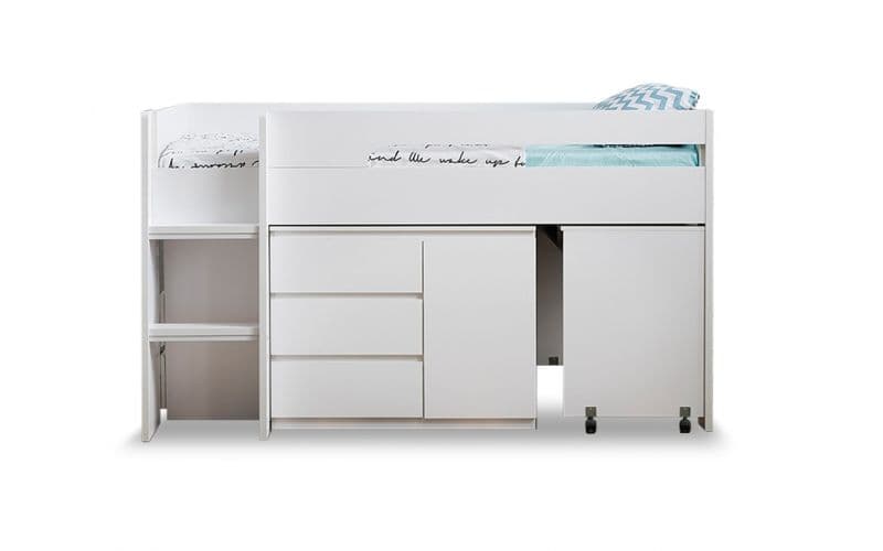 Jupiter Plus Loft Midi Sleeper Bed With Desk And Storage