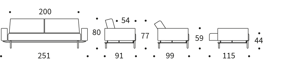 Innovation living sydney Ample sofabed with arms dimension