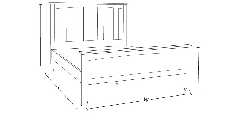 Check the Brittany Timber Bed Frame Dimension Drawing to Measure The Size 