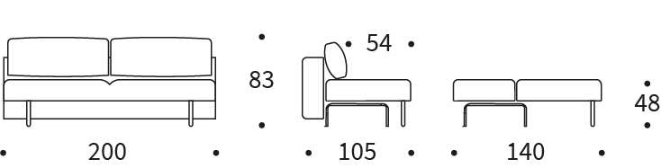 Innovation living sydney Frode sofabed dimension