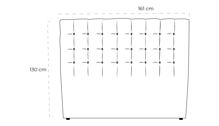 Newington Custom Upholstered Bed Head dimension drawing