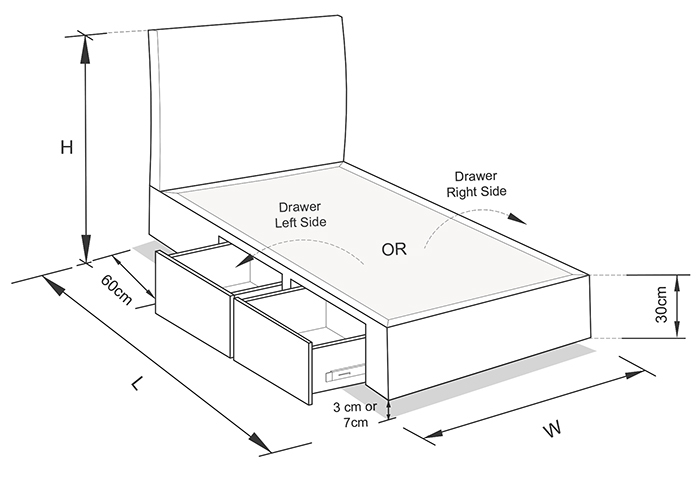 Ashford Custom Upholstered Bed with Choice of Storage Base