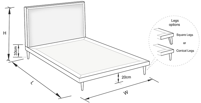 Astor Custom Upholstered Storage Bed Frame With Choice Of Standard Base