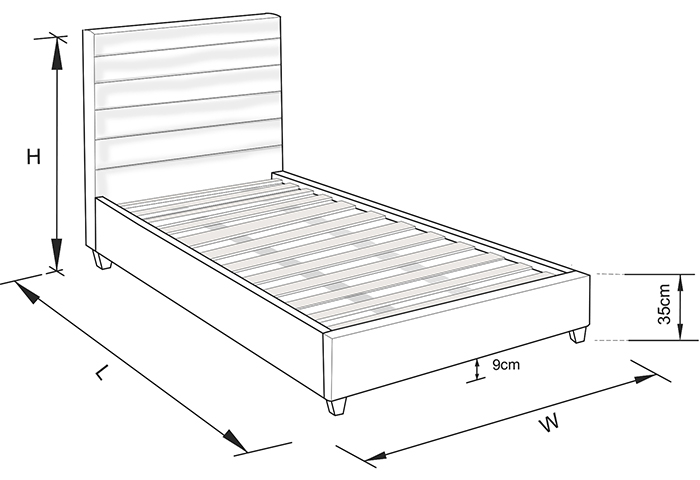 Kenzo Custom Upholstered Bed Frame With Selection Of Standard Base With ...