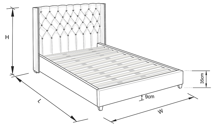 Marseille Upholstered Bed Head With Choices Of Standard Base