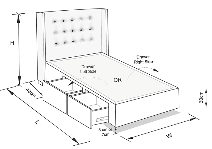 Matrix Custom Upholstered Bed Frame With Choice Of Storage Base