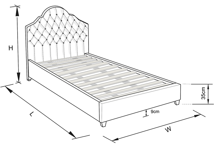 Nottingham Custom Bed with Choice of Standard Bases